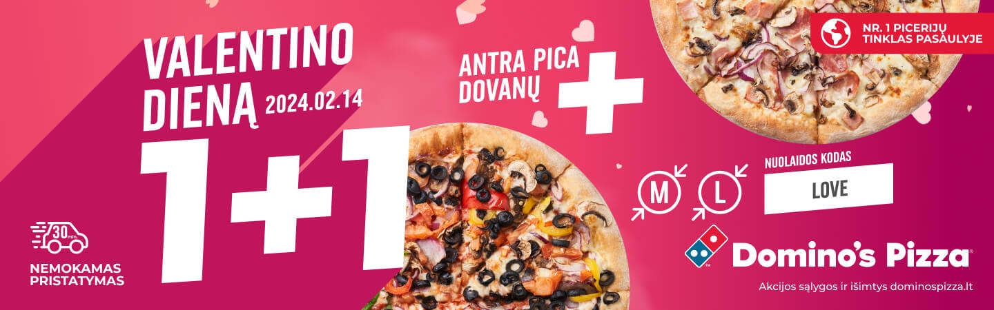Švęsk Valentino dieną kartu su Domino‘s Pizza!| Domino's Pizza Vilnius